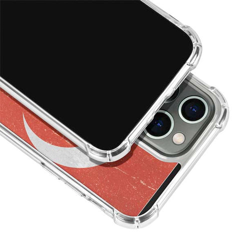 Turkish Flag Distressed iPhone 15 Pro Clear Case